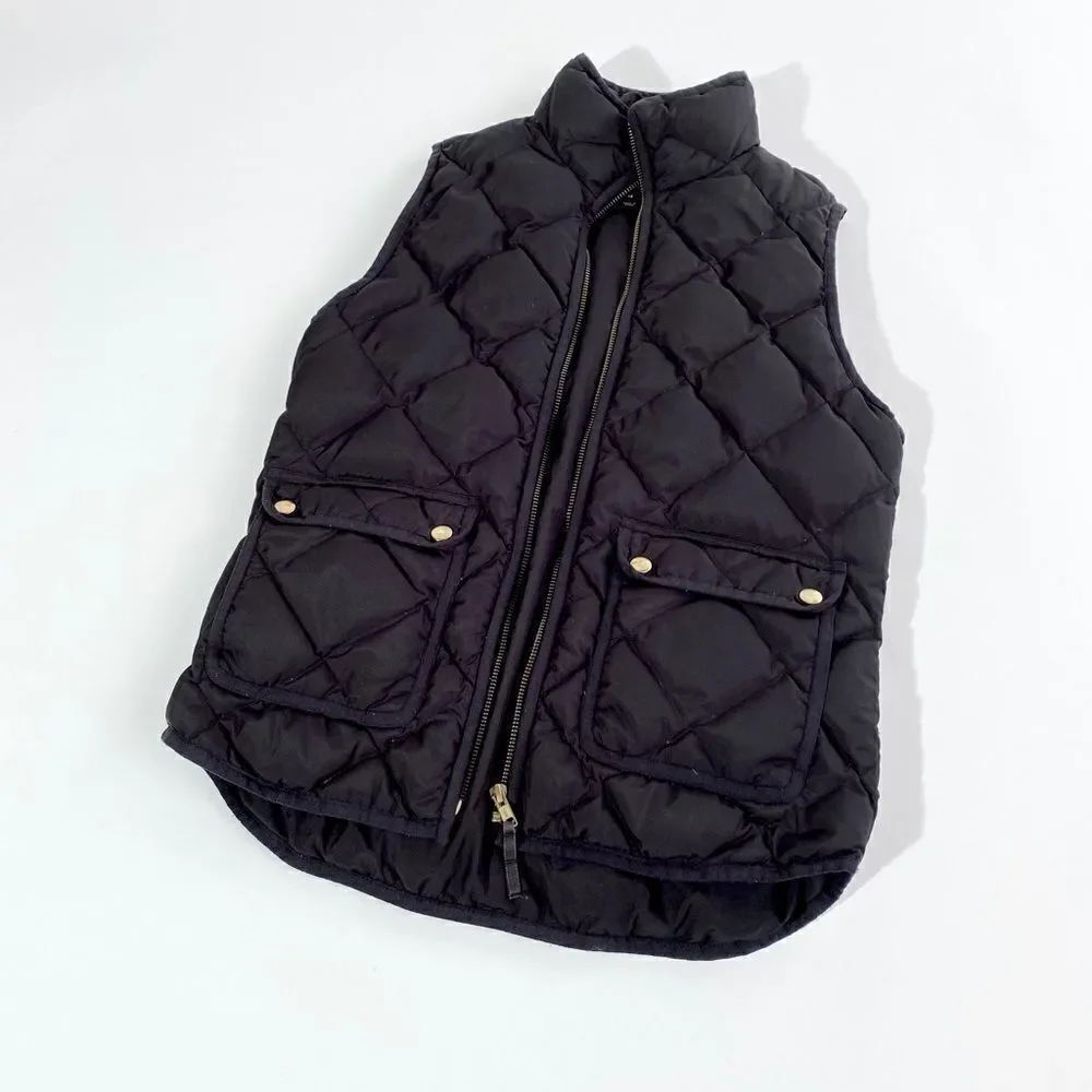 J. Crew classic black down excursion puffer vest
